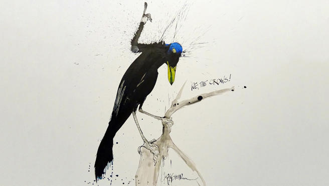 American Crow. Illustration: Ralph Steadman