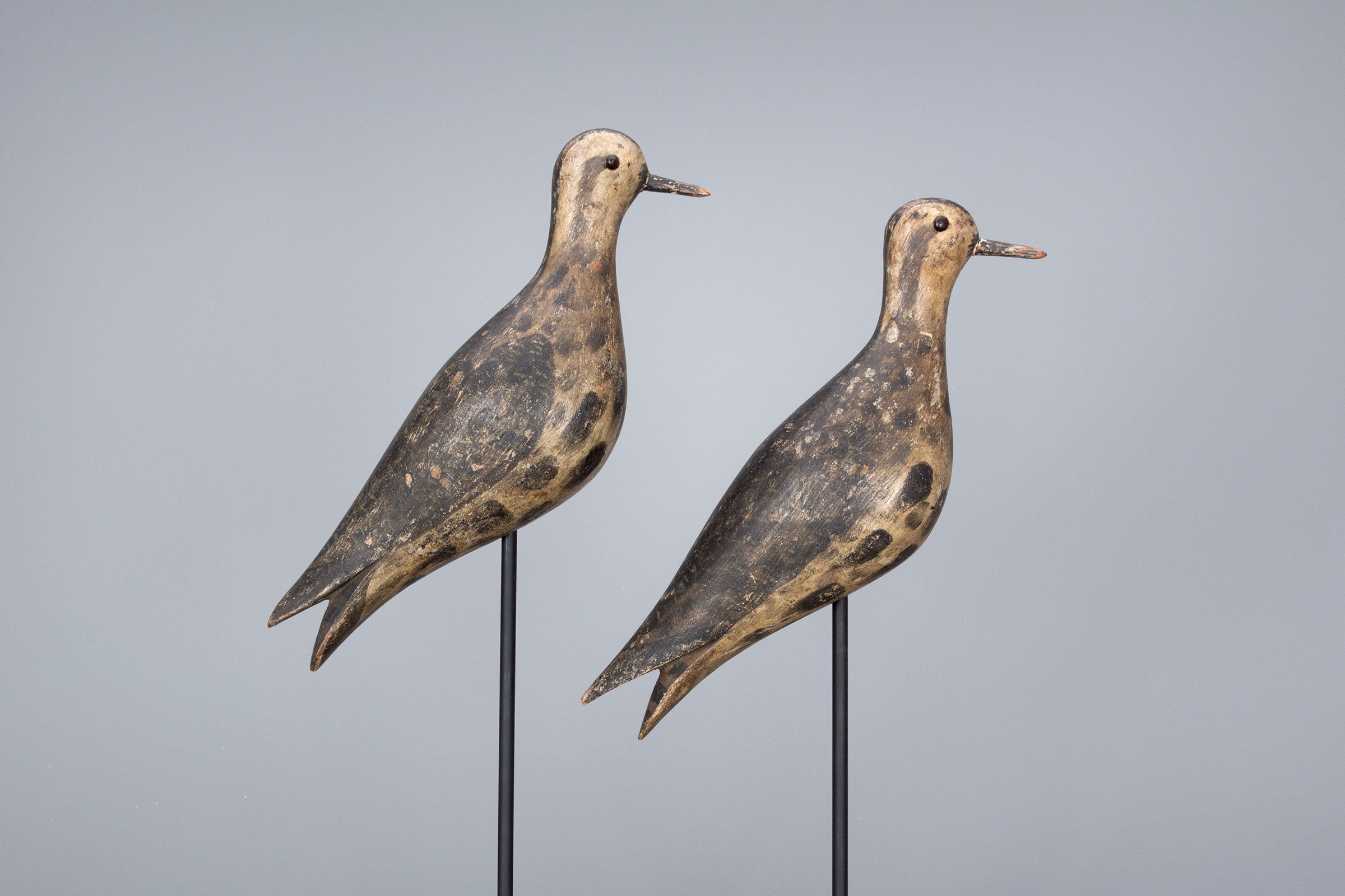 While duck decoys are made to float, plover and other shorebird dummies are perched on stakes to mimic the birds standing on land. North America boasts up to 13 species of plover. Copley Fine Art Auctions, LLC