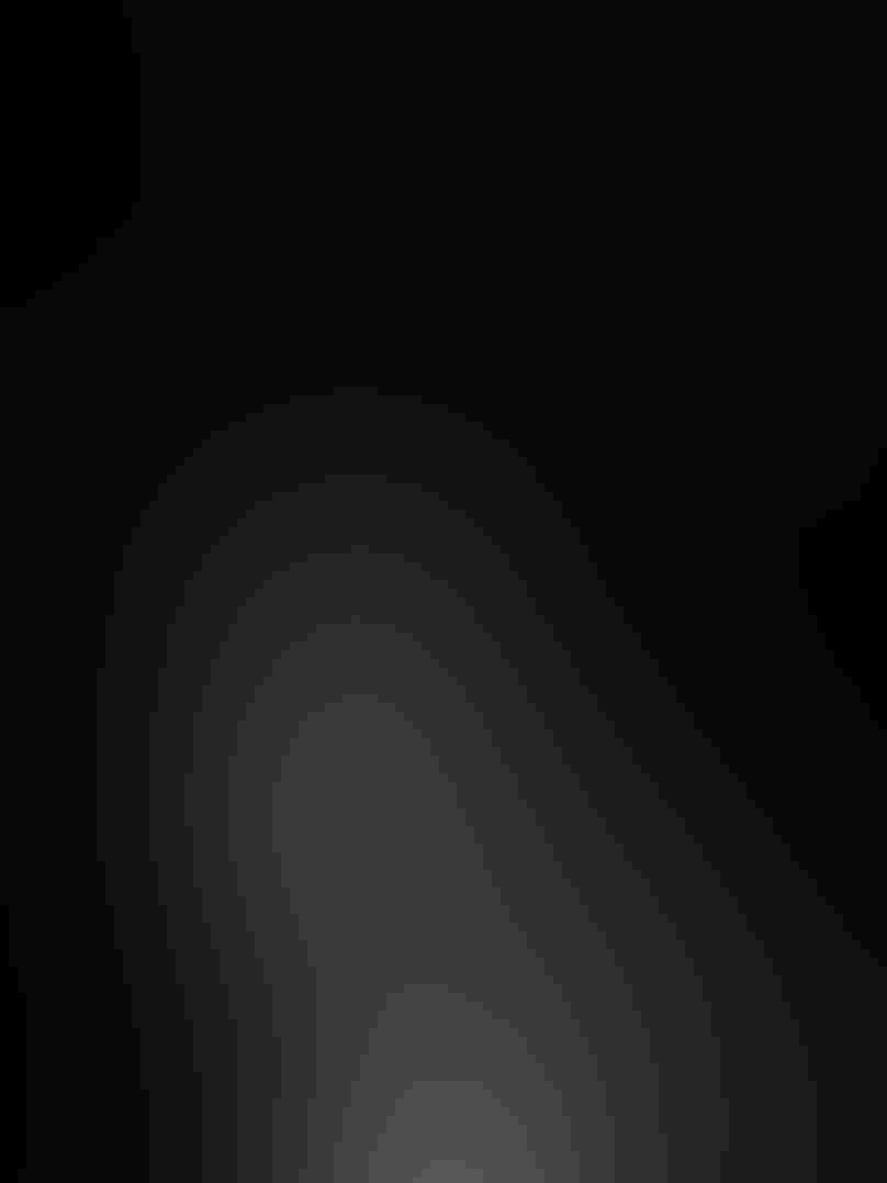 A Rockhopper Penguin stands in profile, its body in the lower half of the frame, against a black background. The penguin’s orange bill, red eyes, and several orangish-yellow plumes that stick out sideways from the forehead stand out. Water droplets cascade onto the penguin.