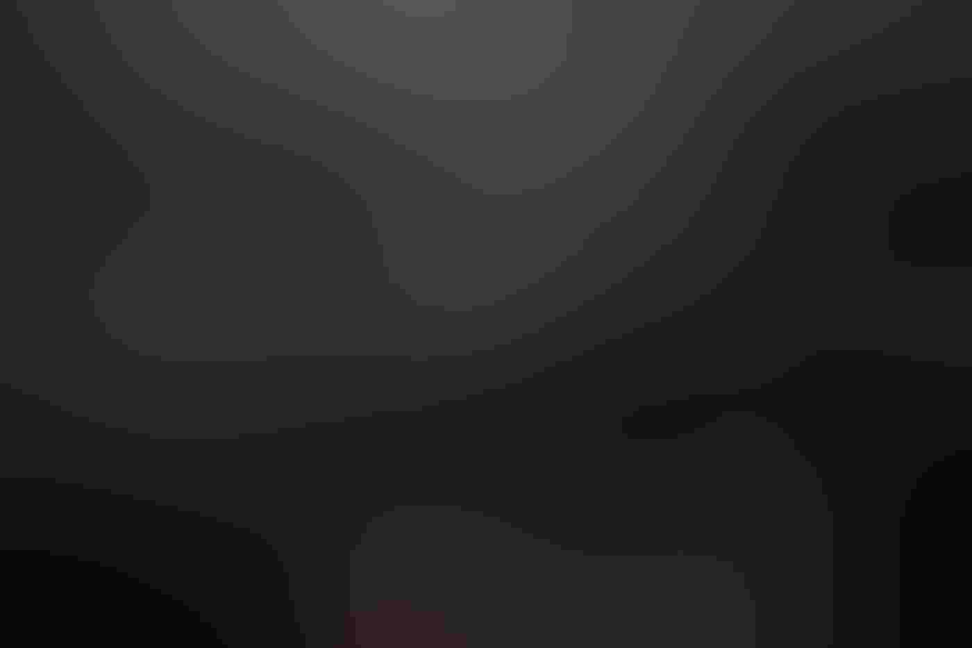 A small sandpiper with yellow feet stands on a rock in the center of the frame, its white front illuminated. Dark water surrounds the bird and droplets of water from waves speckle the image.