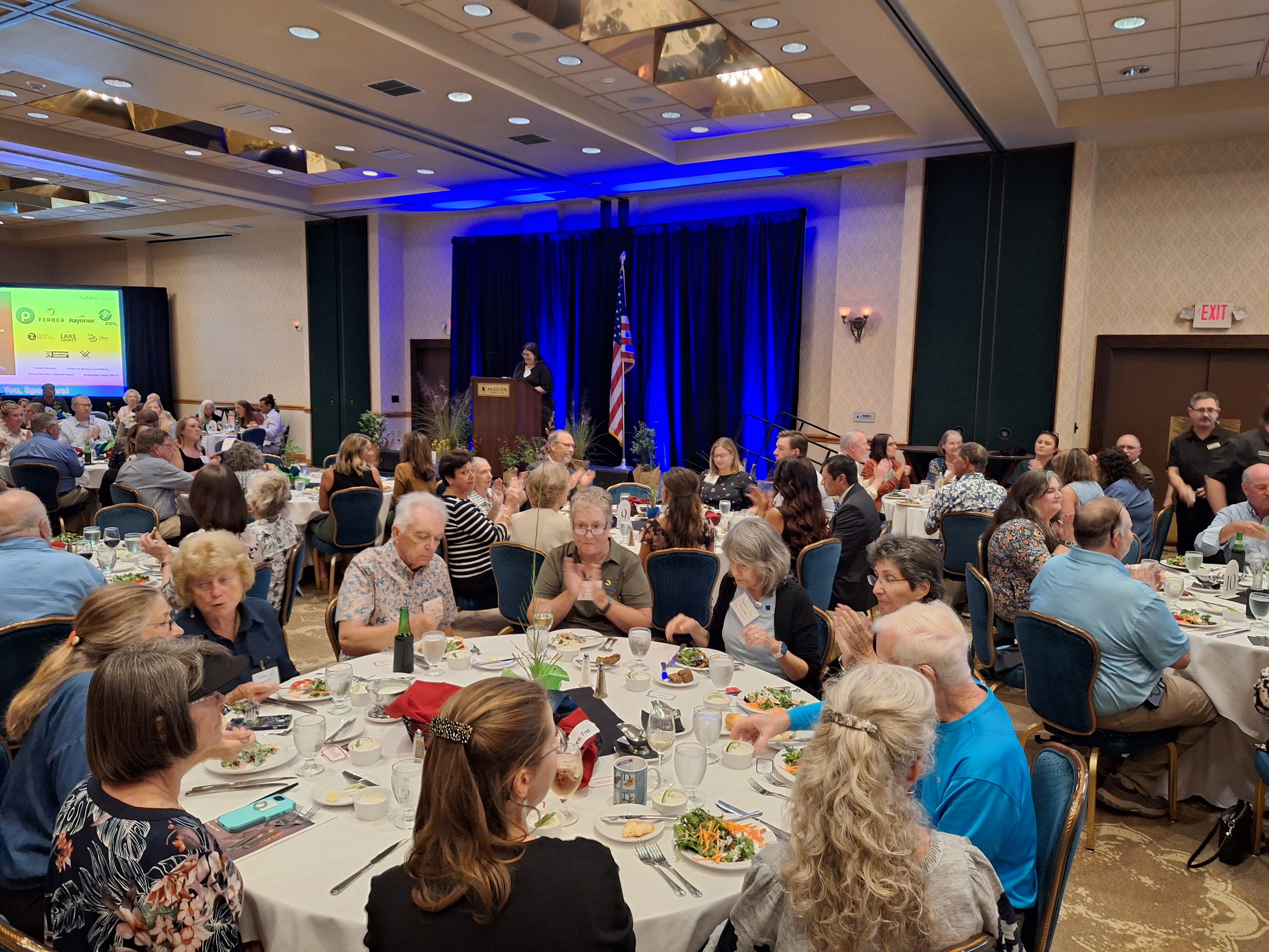 View of a packed banquet hall