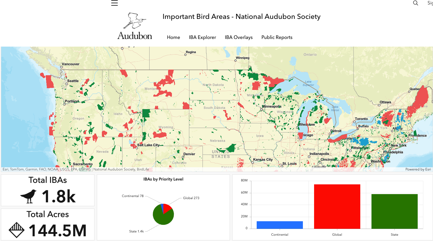 Desktop platform map of location to all IBA's 