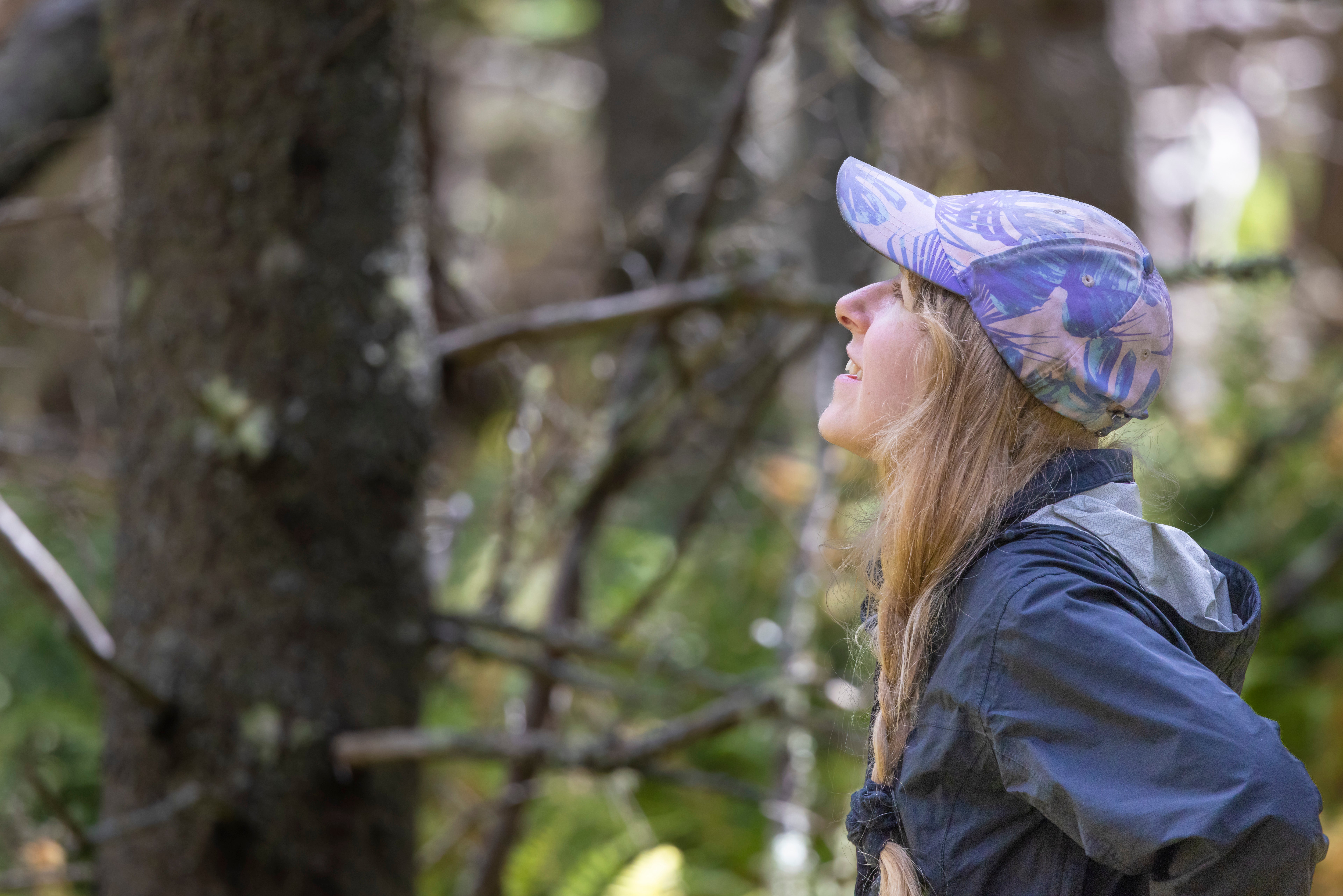 A person looking upward.