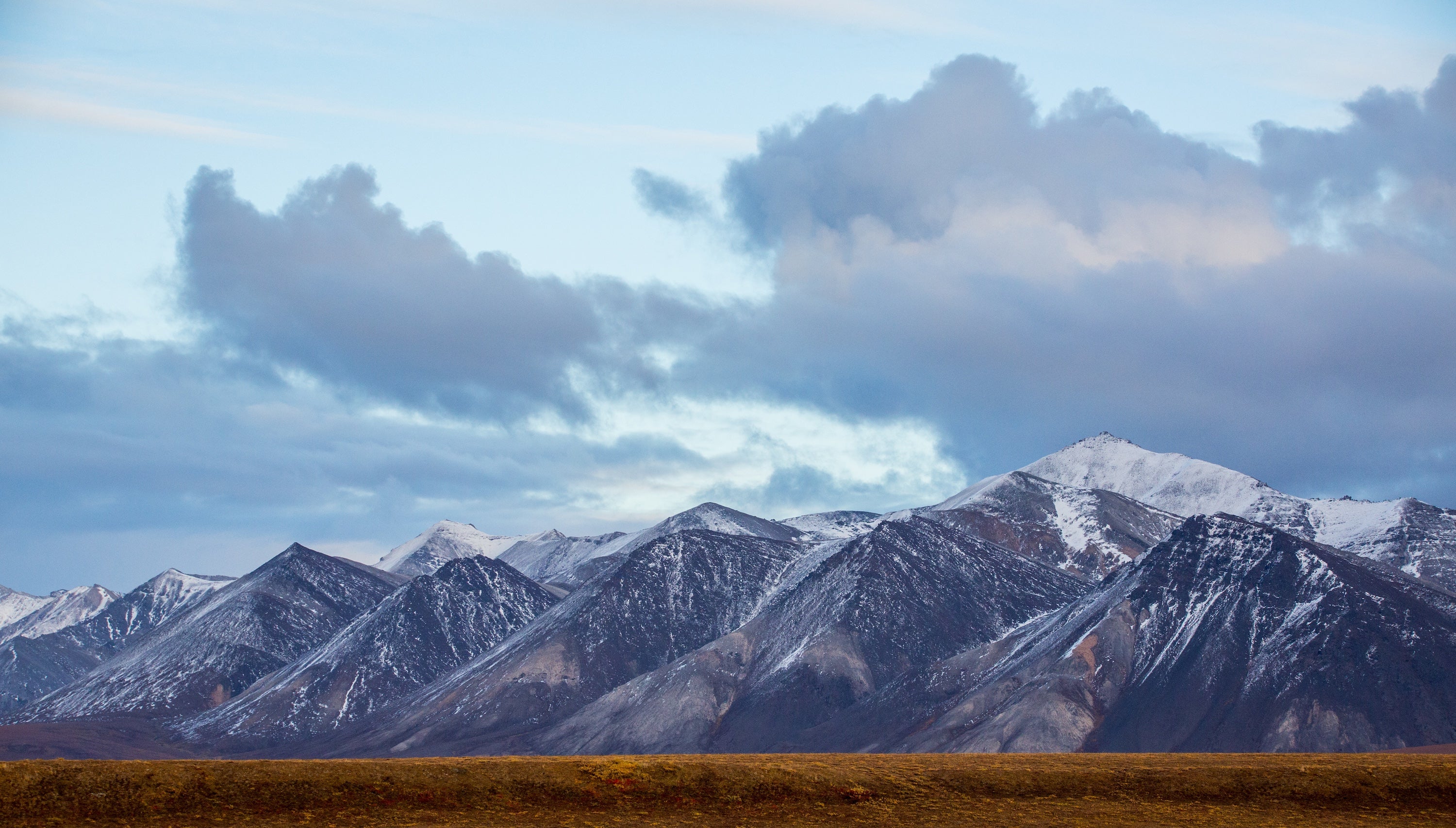 Snowy mountain range 