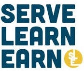 Serve Learn Earn written out in blue text.