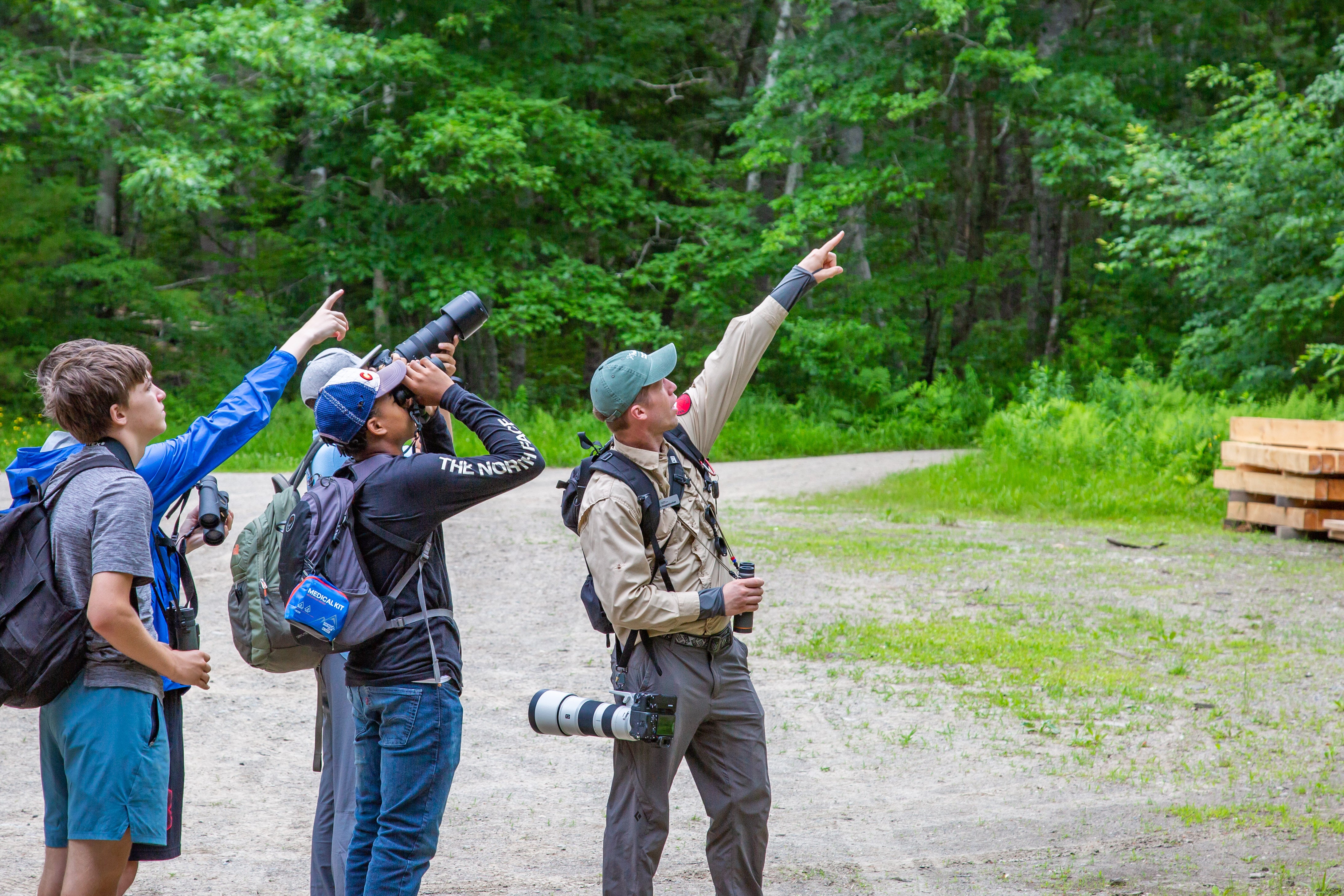 A group of people birding