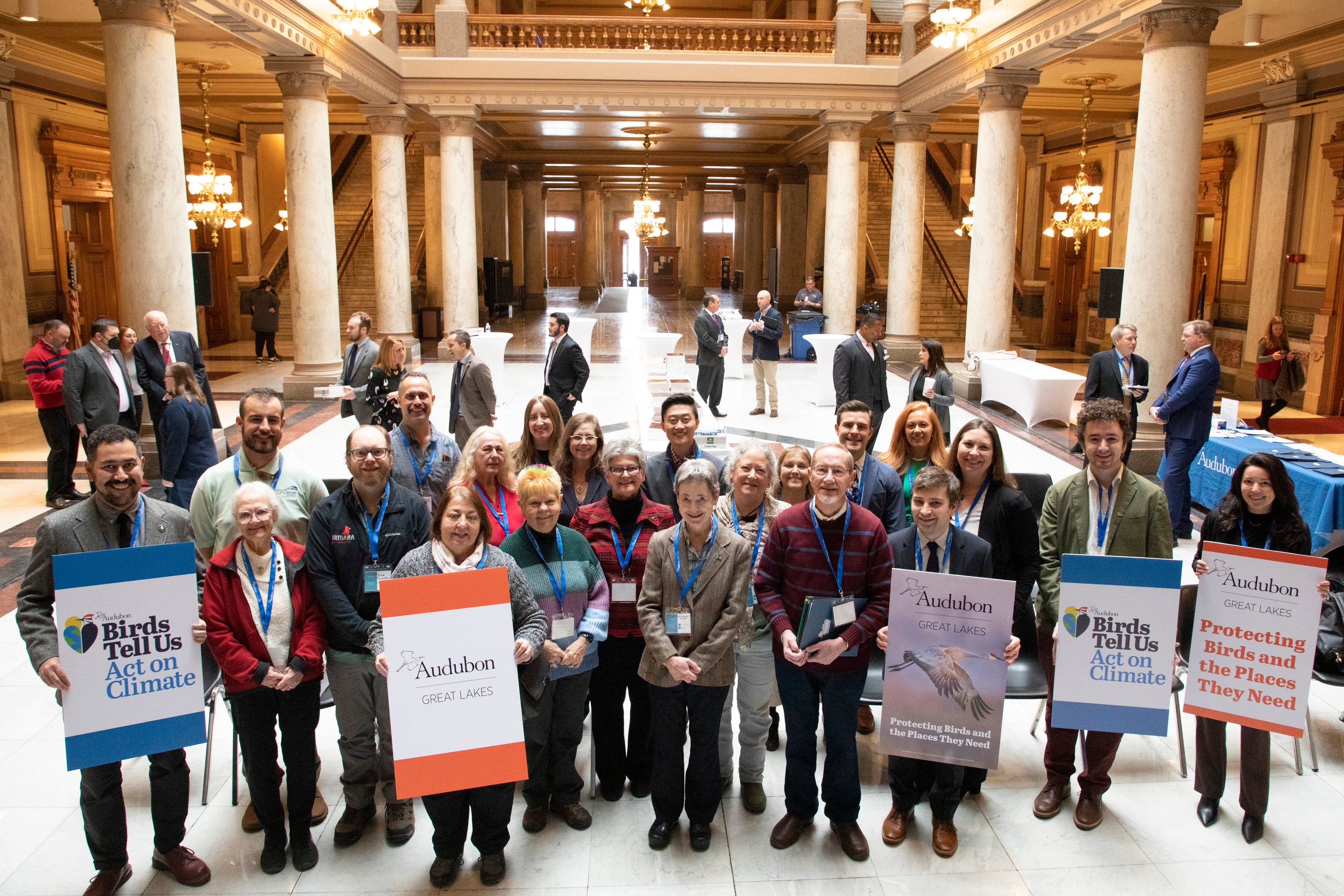 Advocates gather at the Indiana Statehouse