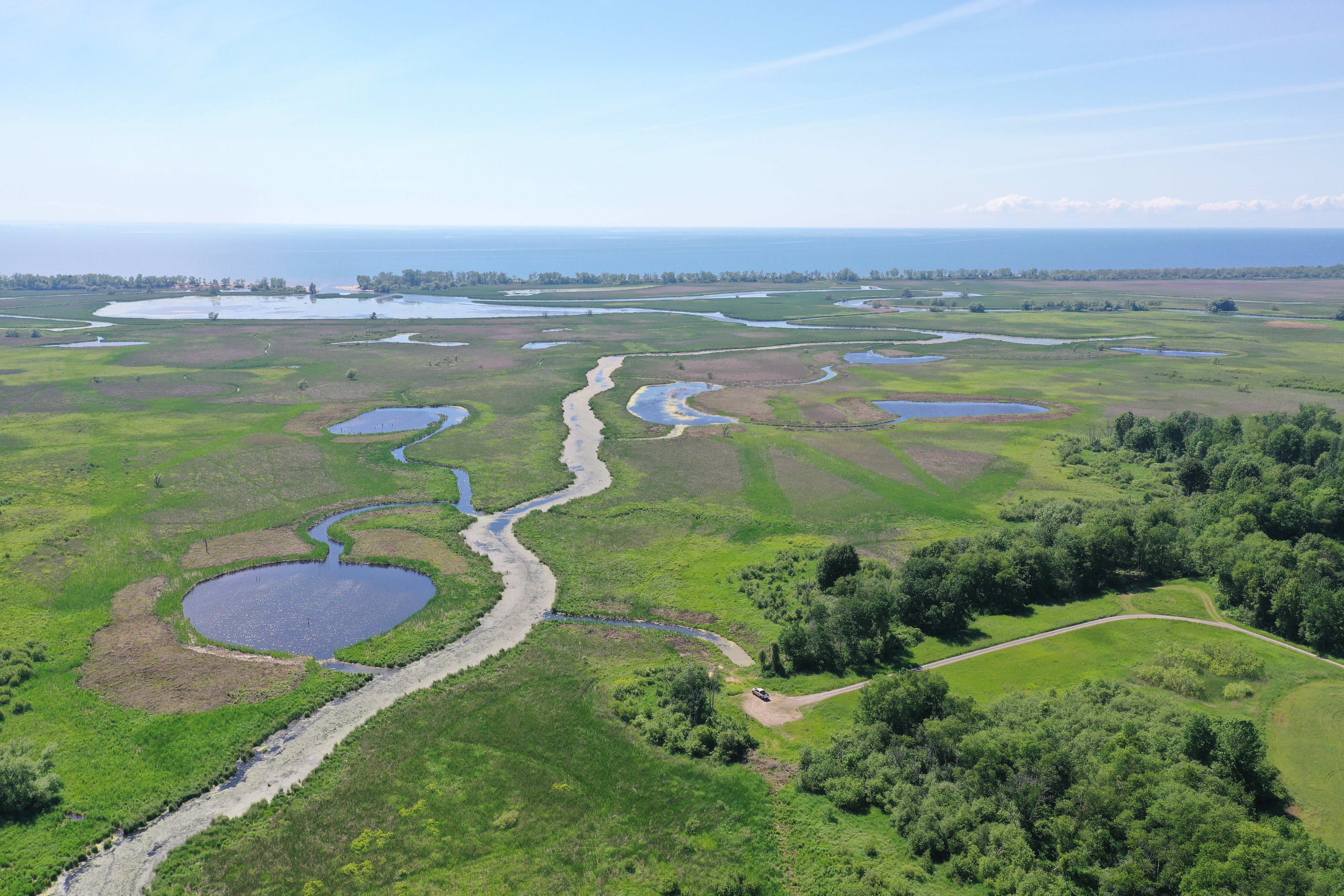 Drone picture of Lakeview Wildlife Management Area.