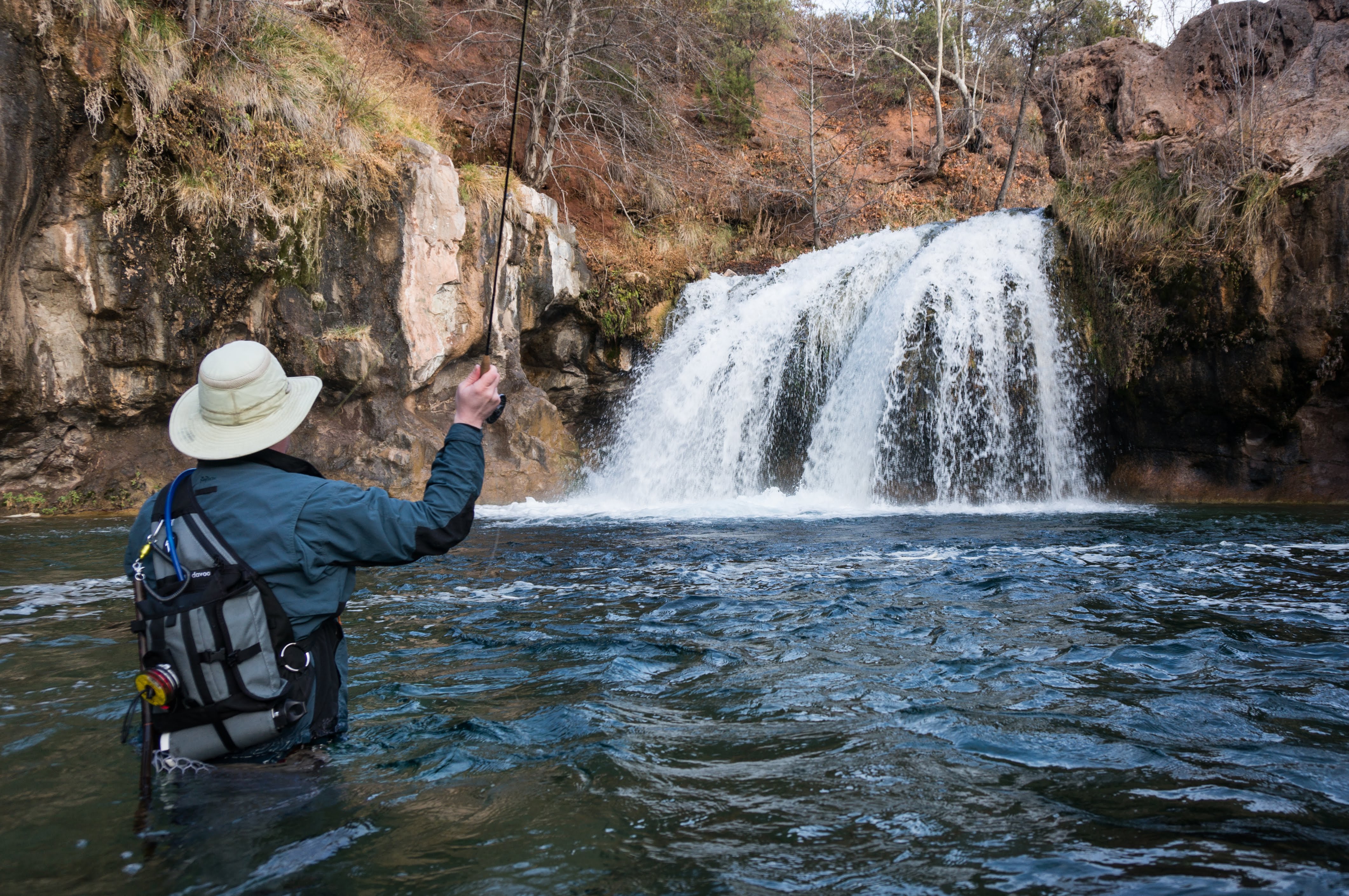 Fly fisher in Fossil Creek