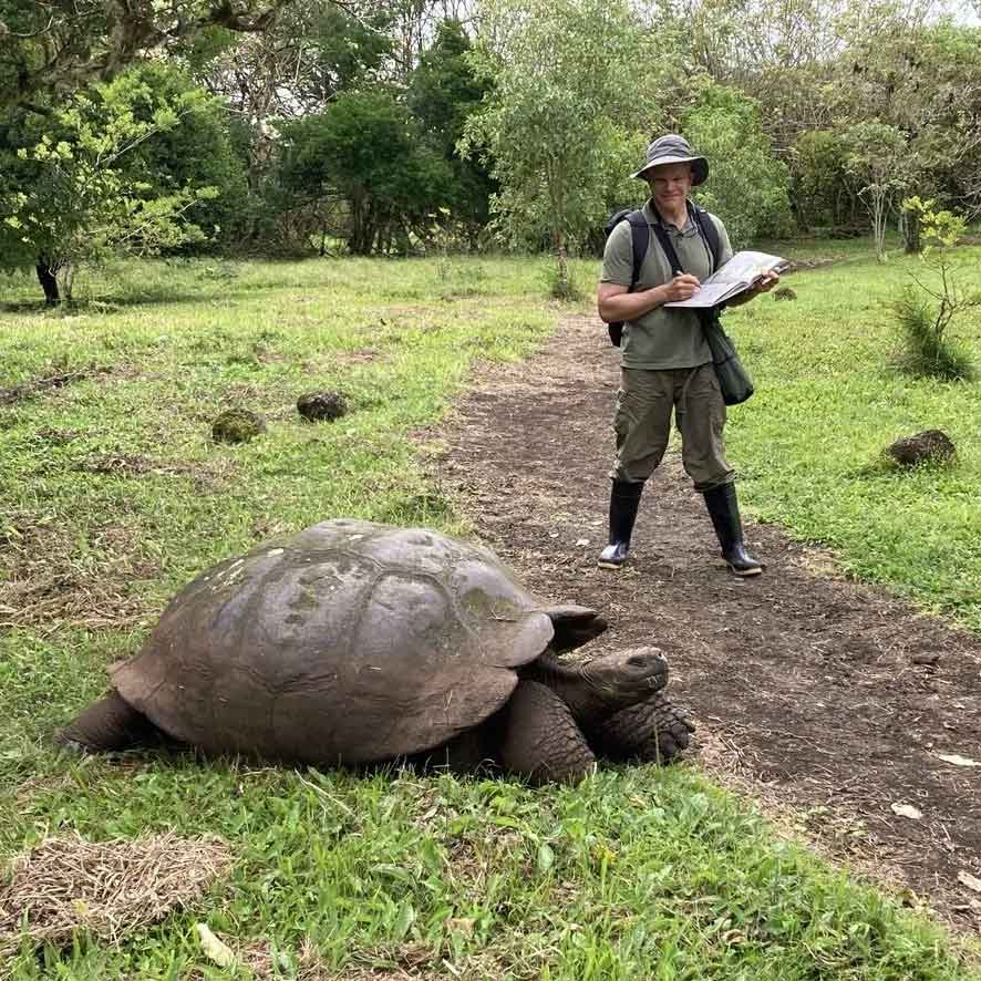 person outside drawing nature
