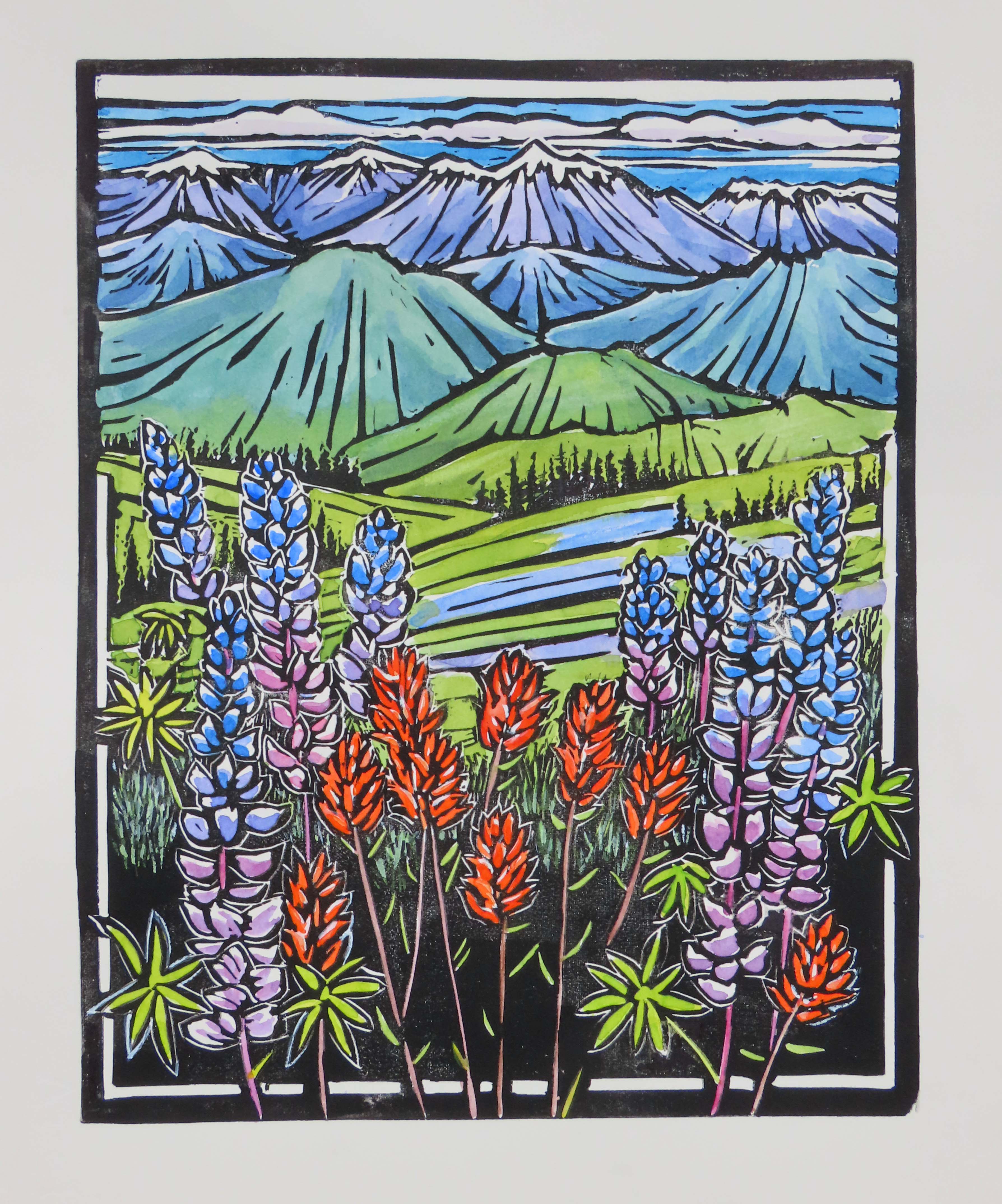 "Paintbrush and Lupine"