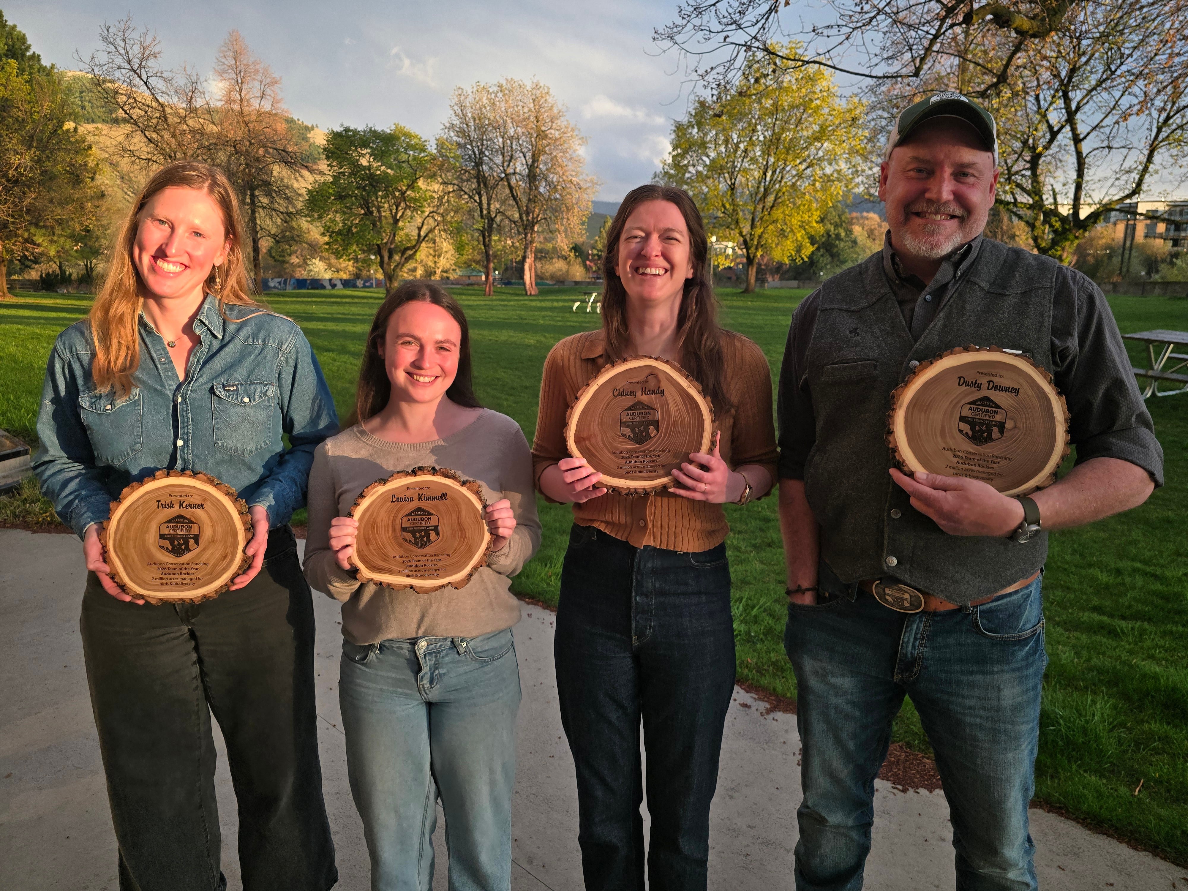 The Audubon Rockies Conservation Ranching (ACR) team poses with the 2026 ACR Team of the Year awards.