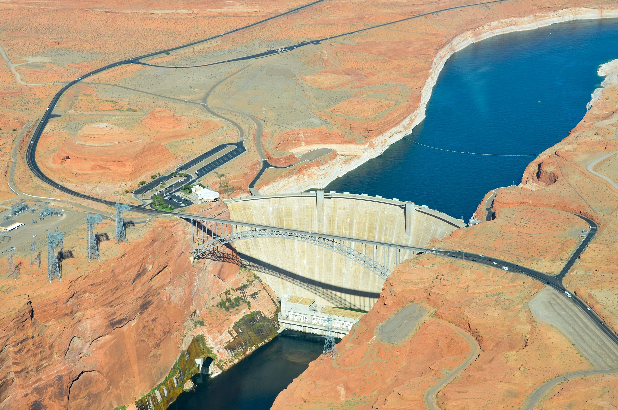 The Glen Canyon Dam on the Colorado River forms Lake Powell on the border between Utah and Arizona. Jennifer Pitt/LightHawk