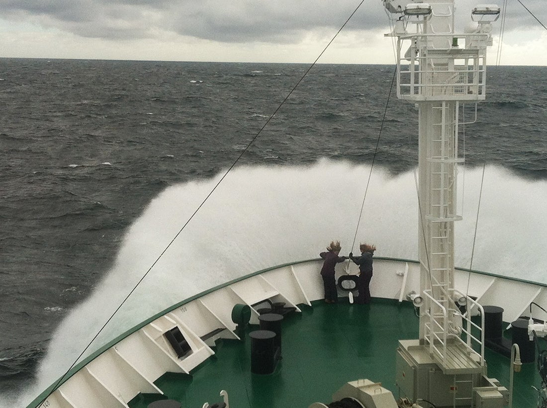 On board the Akademik Ioffe. Noah Strycker