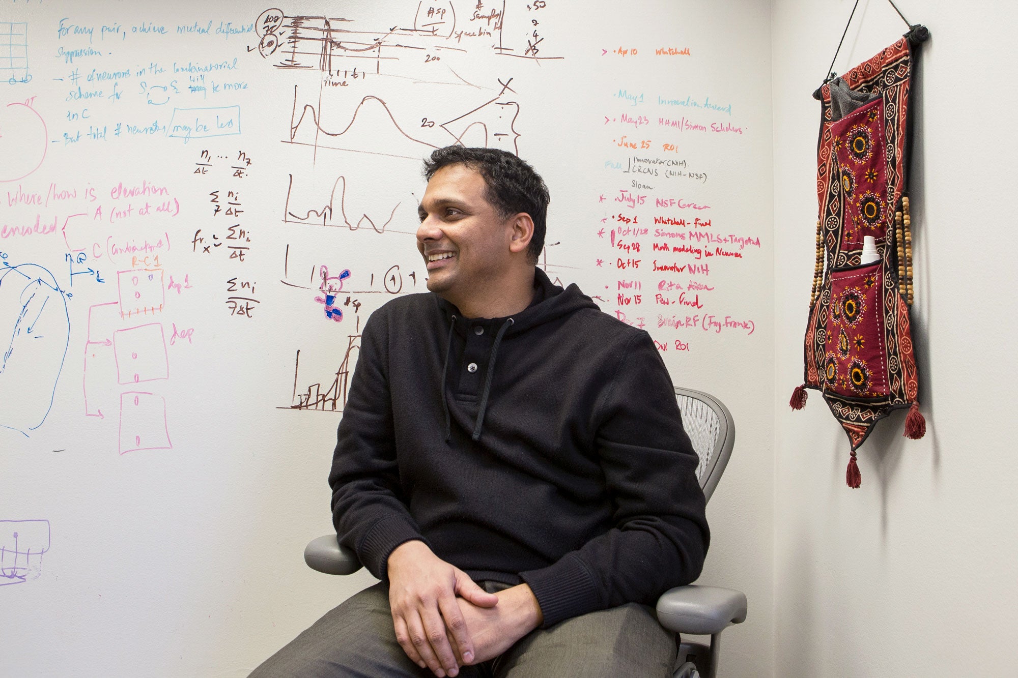 John Hopkins professor Shreesh Mysore started in robotics before jumping to rodents and finally, raptors. Meredith Rizzo/NPR