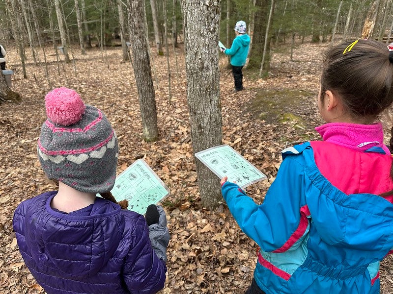 Students doing a scavenger hunt