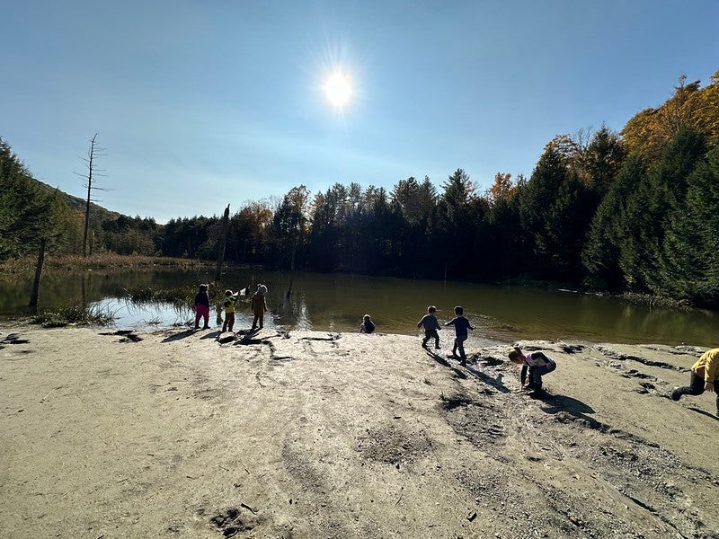 Students at beaver Pond