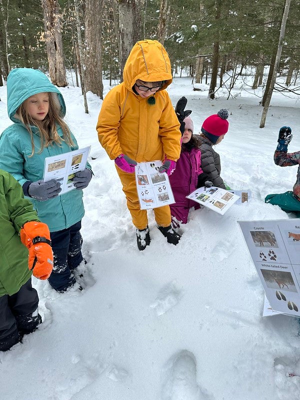 students identifying tracks