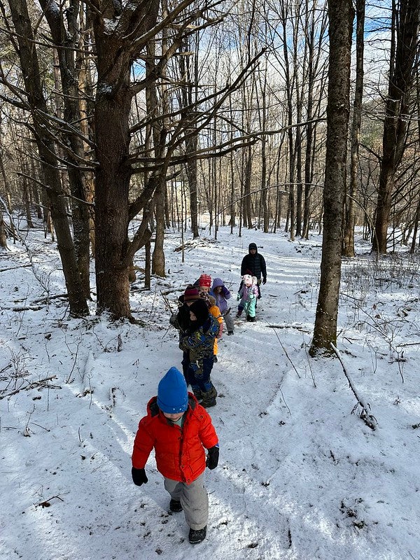 hiking in the snow