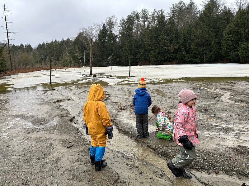 Students at beaver Pond