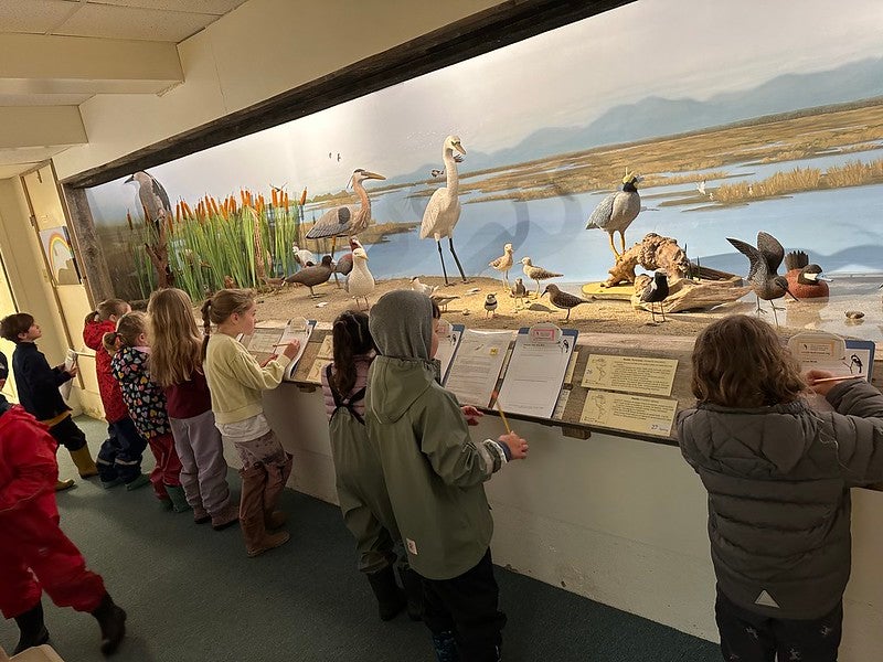 students at the museum