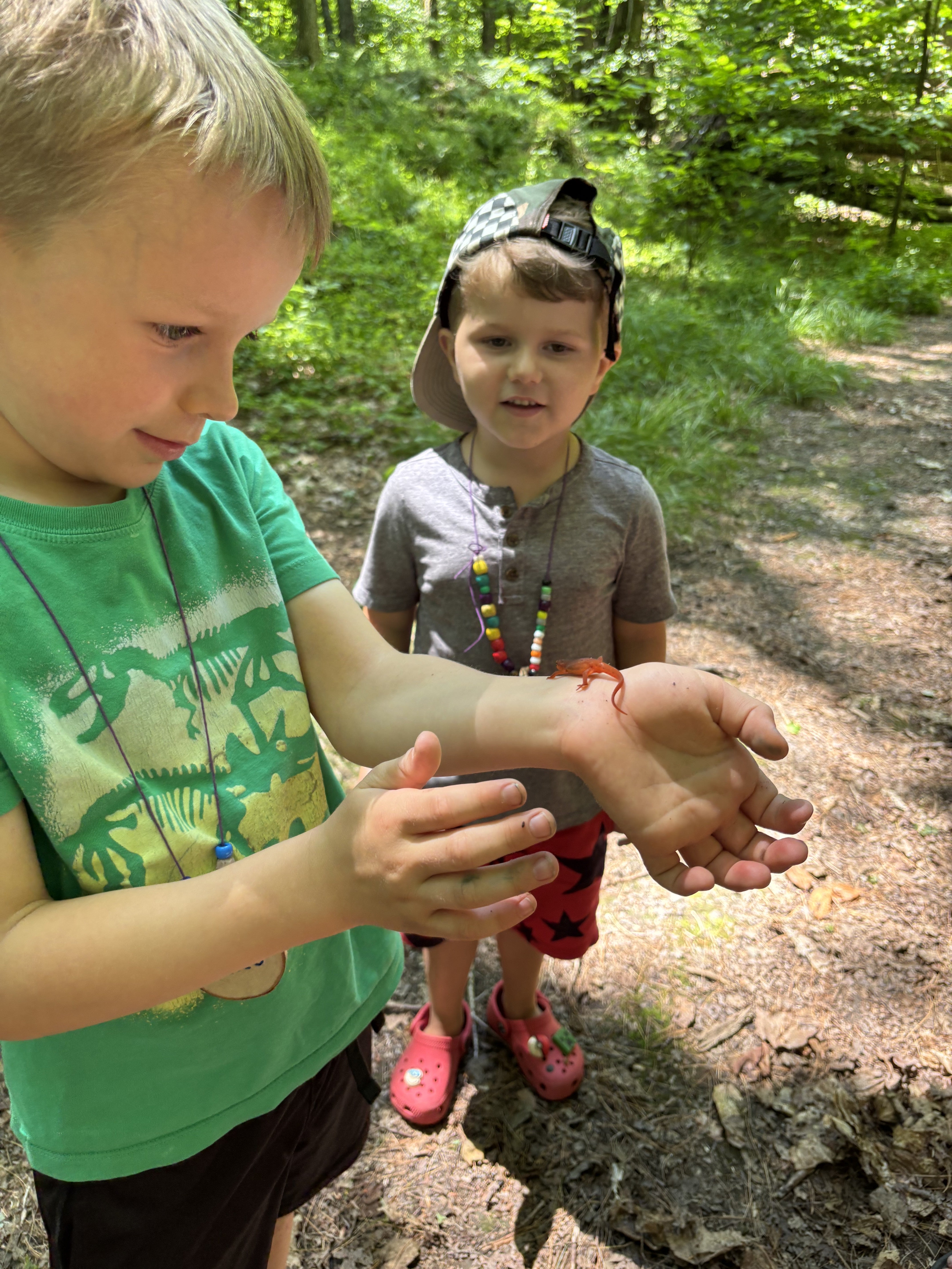Camper with red eft
