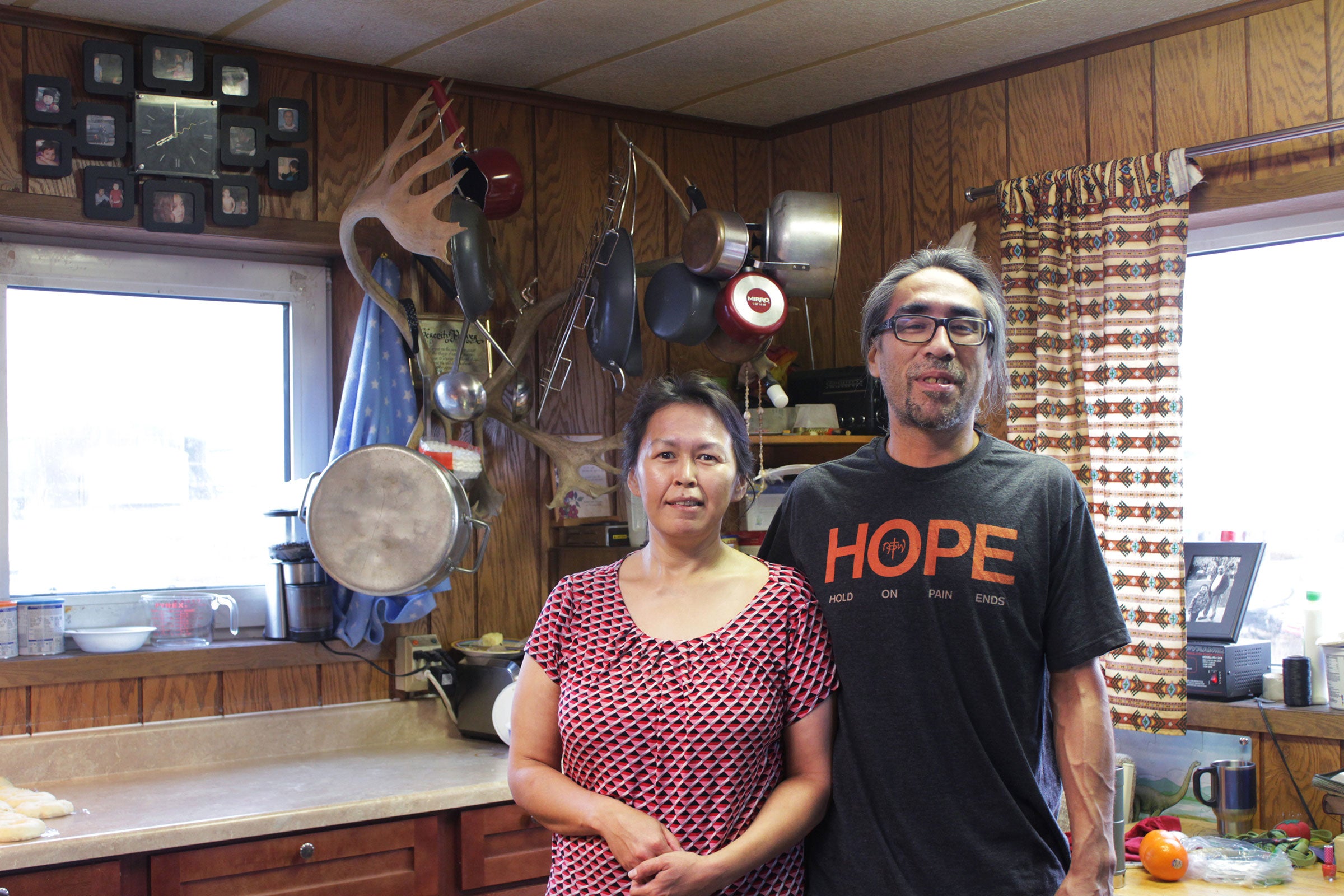 Ransom Agnasagga, a local whaler, and his wife, Linda. Madeline Ostrander
