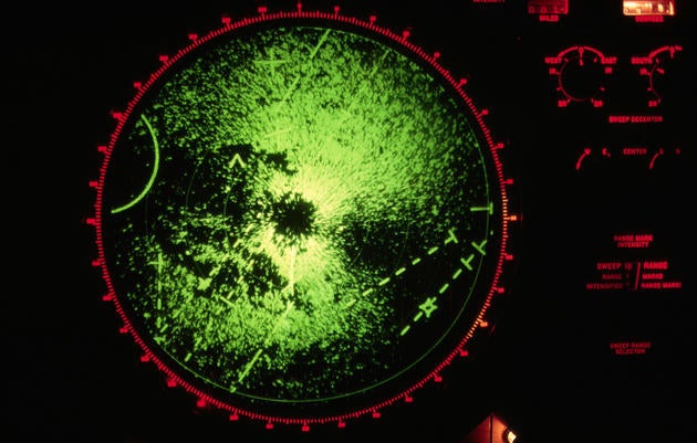 A two-million-strong flock of songbirds show up on a radar over the Spartanburg Airport of Greenville, South Carolina. Jonathan Blair/Corbis