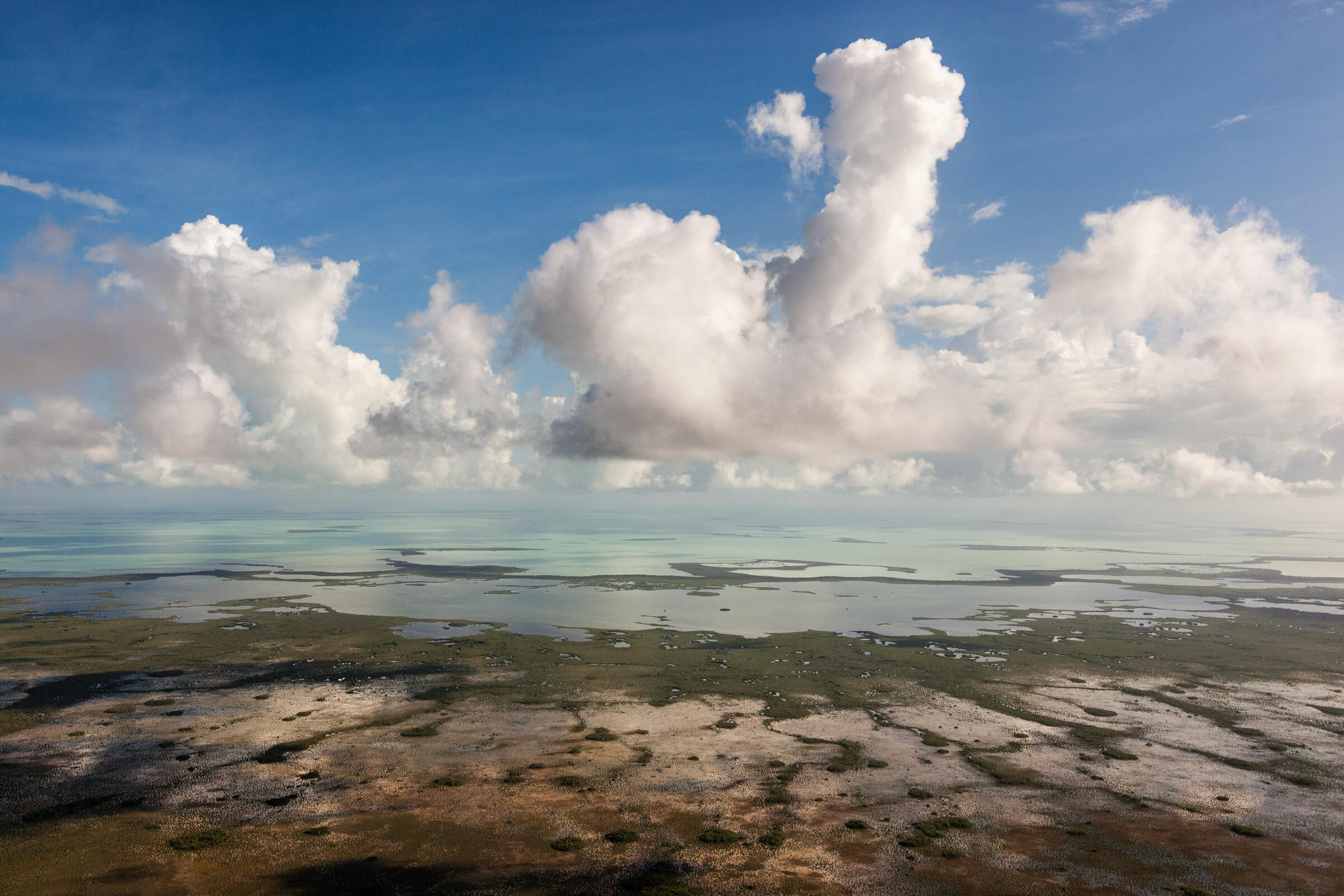An aerial view of Florida Bay. 