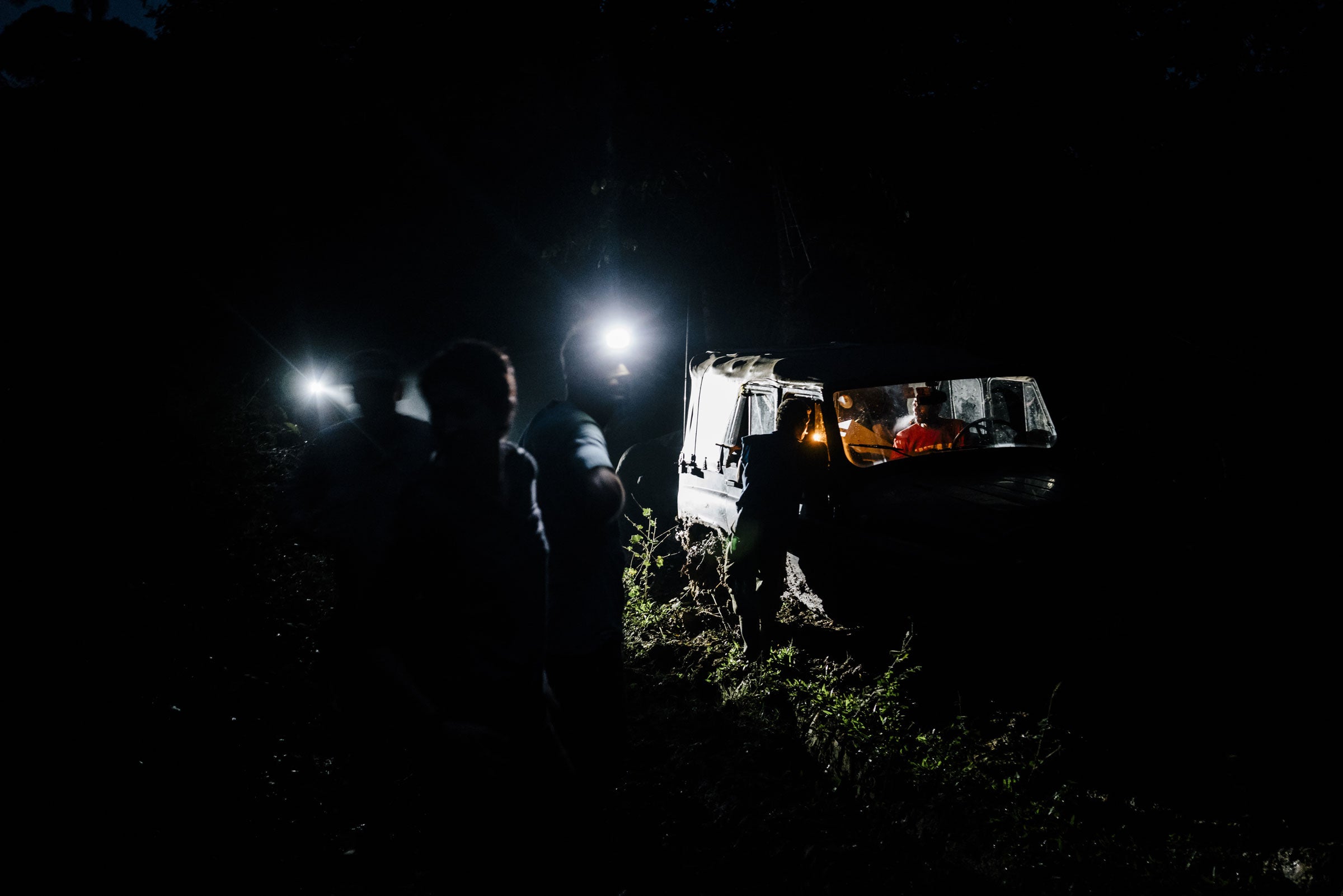 Despite the team's concerted efforts, the slippery fiasco lasted well into the night. Greg Kahn