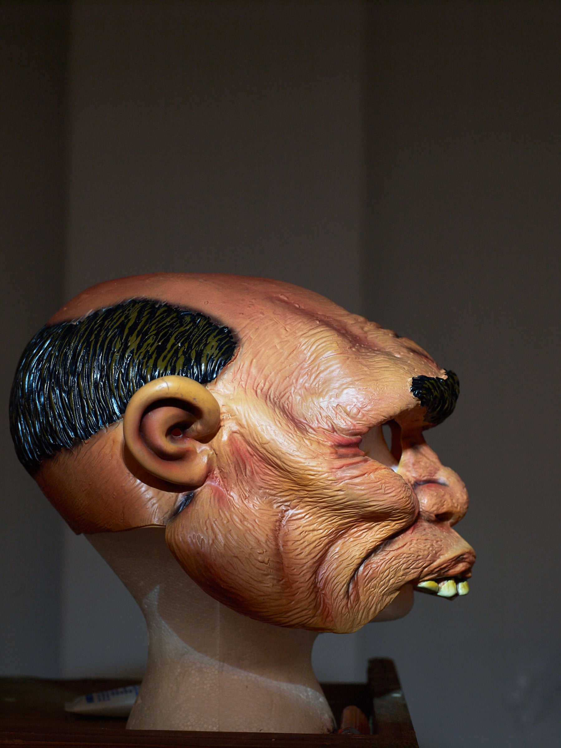 One of the Neanderthal masks researchers wore during the study. Andy Reynolds