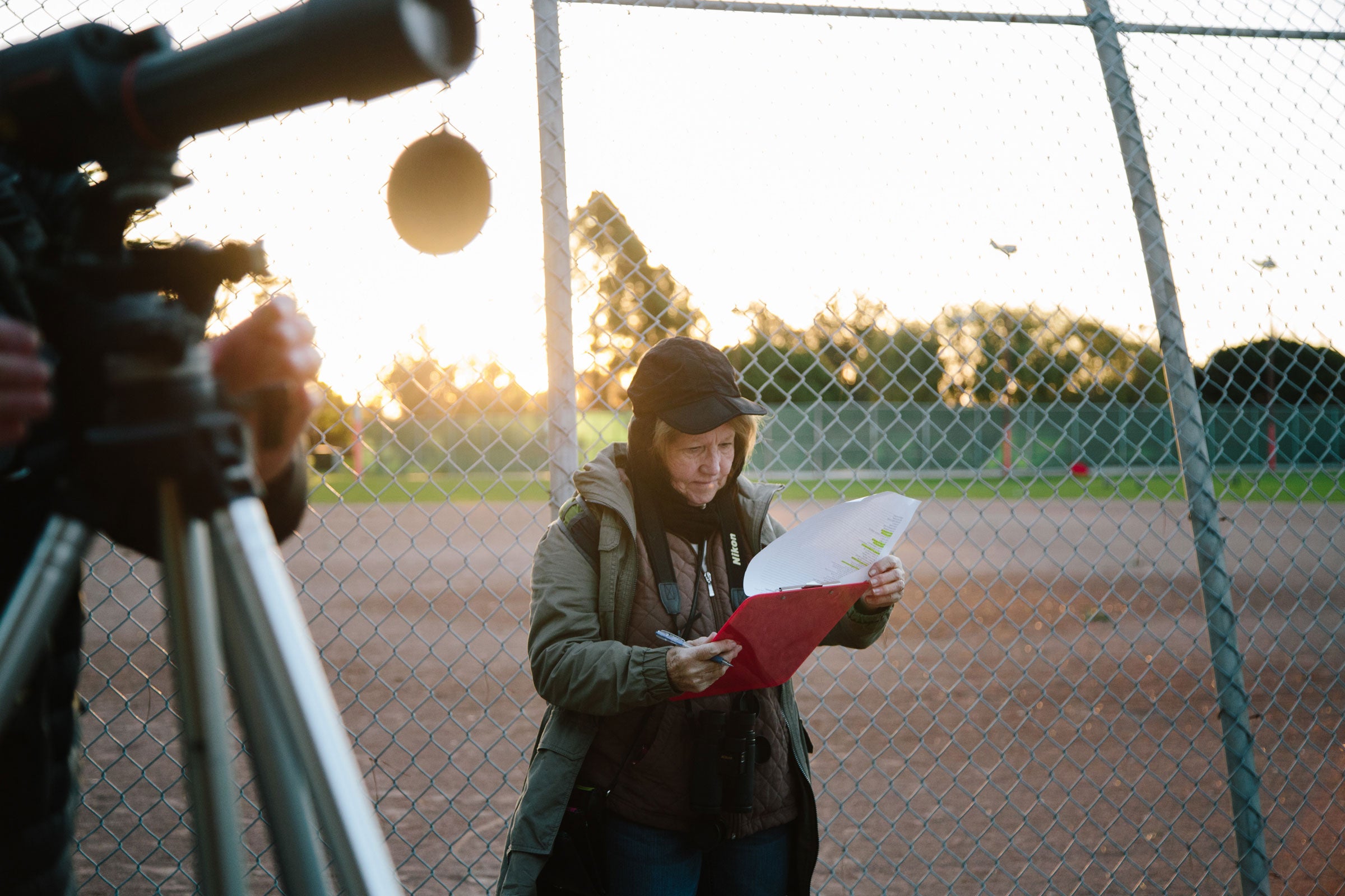 Angela Boyle checks off and tallies species in Alameda's Washington Park. Elizabeth D. Herman