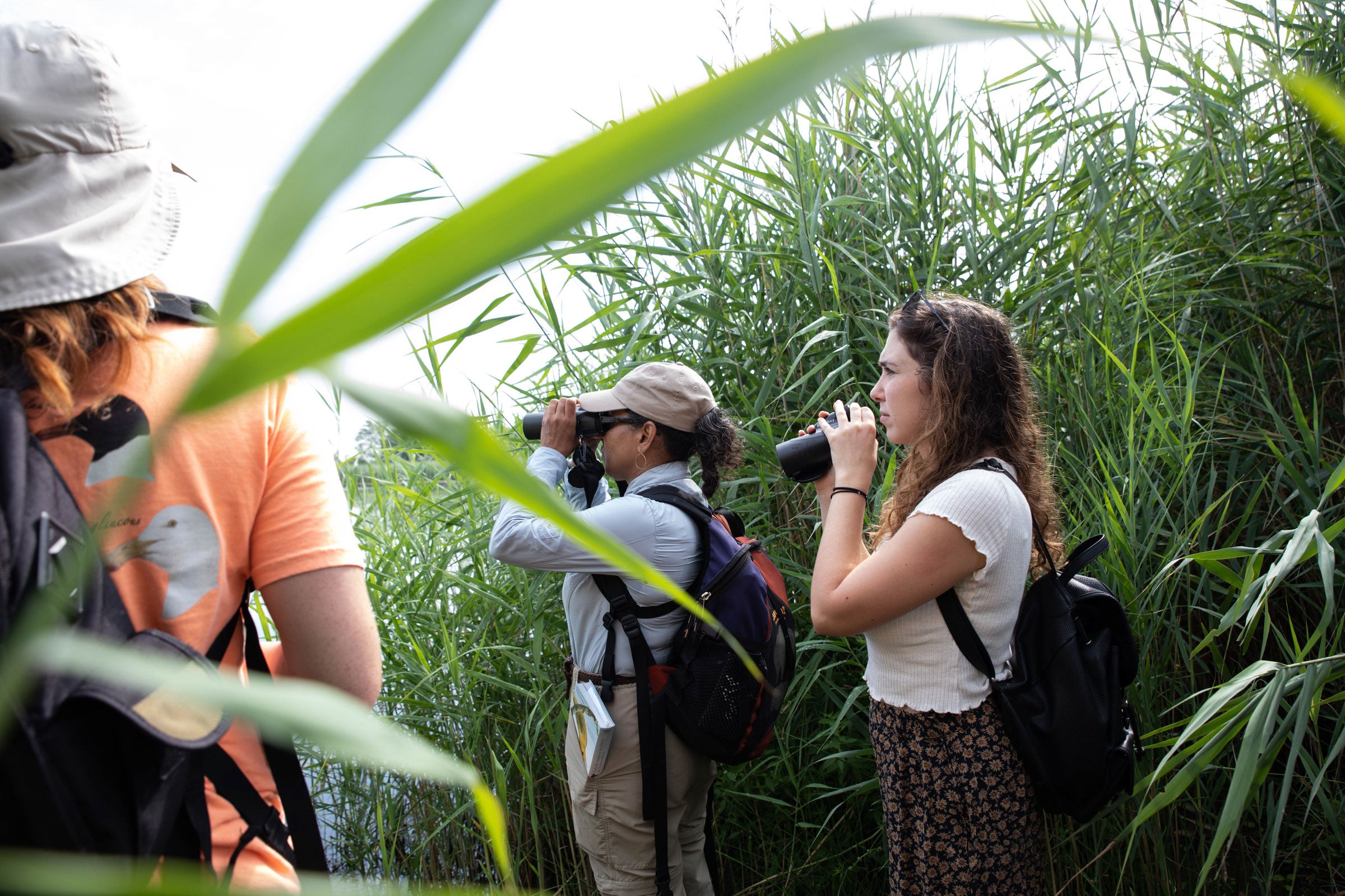 Kelly Quinones, a Puerto Rican transplant in Queens, New York, leads the Feminist Bird Club's first bilingual bird walk. Eileen Solange Rodriguez/Audubon